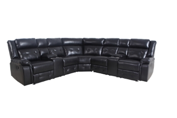 Picture of COBALT Reclining Sectional Sofa (Black) - Manual Recliner