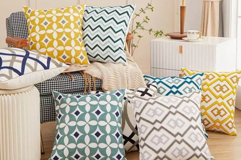 Geometric print cushion hotsell