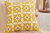 Picture of GEOMETRIC Pattern Towel Embroidered Cushion with Inner (17.7" x 17.7") - Diamond-Shaped Yellow Frame