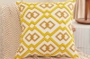 Picture of GEOMETRIC Pattern Towel Embroidered Cushion with Inner (17.7" x 17.7") - Diamond-Shaped Yellow Frame