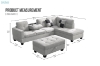 Picture of NEBULA Sectional Sofa with Storage Ottoman & Drop-Down Console (Light Grey)