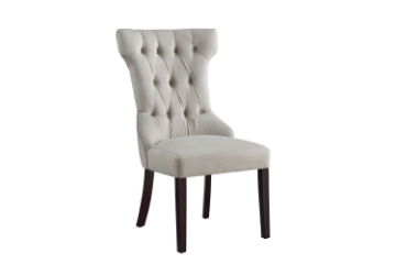 Picture of ARLETTE Button-Tufted Linen Wingback Dining Chair (Light Gray)