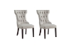 Picture of ARLETTE Button-Tufted Linen Wingback Dining Chair (Light Gray)