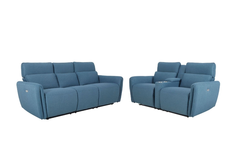 Picture of MONTE Fabric Power Reclining Sofa Range with USB Port + Storage Console & 2 Cup Holders