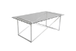 Picture of CROSS 47" Clear Glass Top Coffee Table with Silver Base
