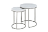 Picture of AYDAN Nesting Side Table with White Marble Top and Silver Legs