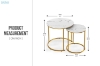 Picture of AYDAN Nesting Side Table with White Marble Top and Gold Legs