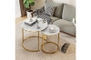 Picture of AYDAN Nesting Side Table with White Marble Top and Gold Legs