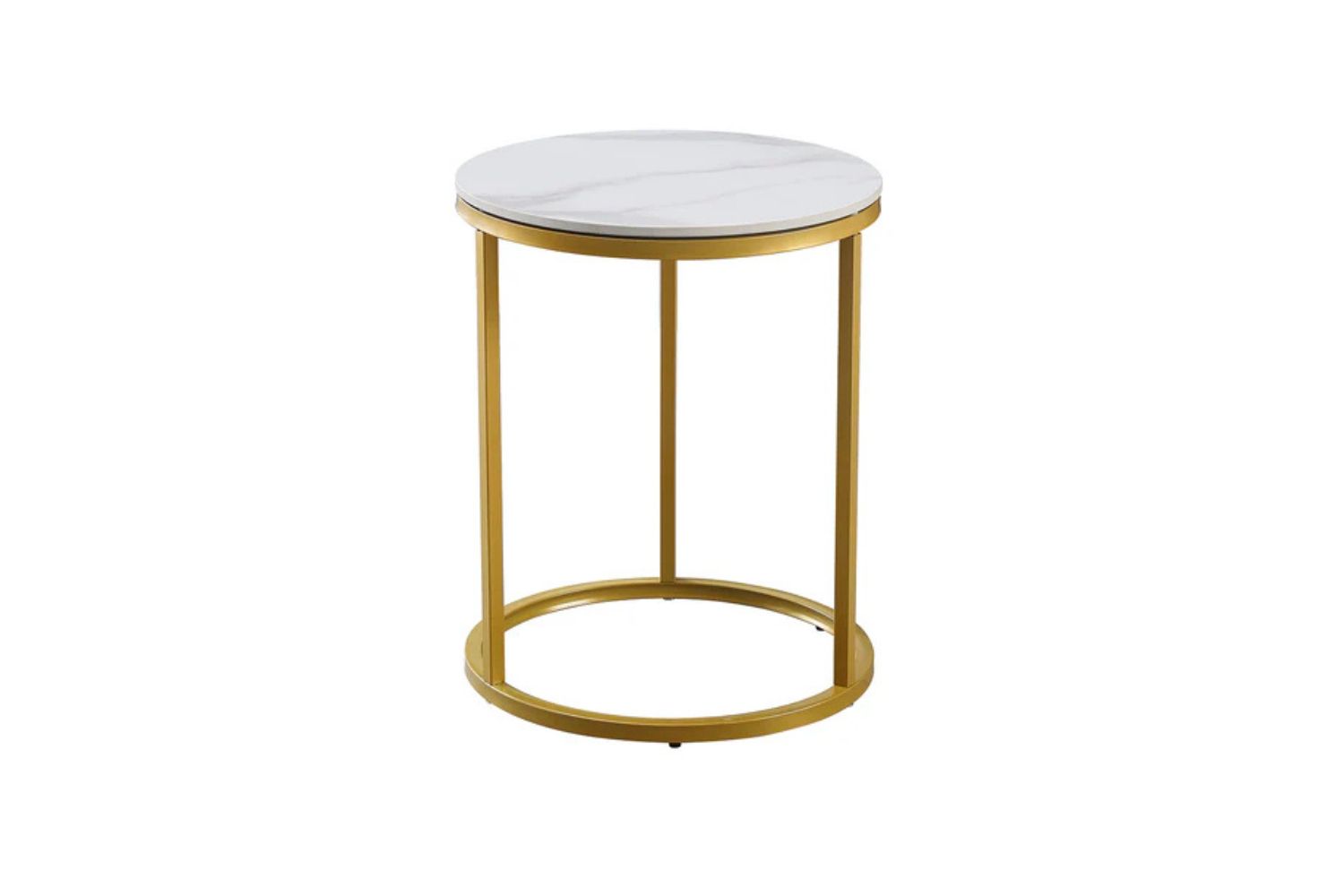 Aydan Dia19.7'' Marble Top Side Table (golden)-ifurniture-the Largest 