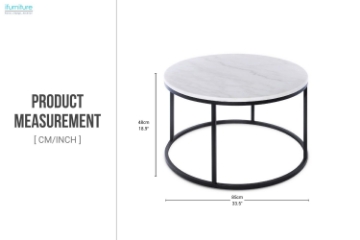 Picture of AYDAN D33.5'' Marble Top Coffee Table/Side Table