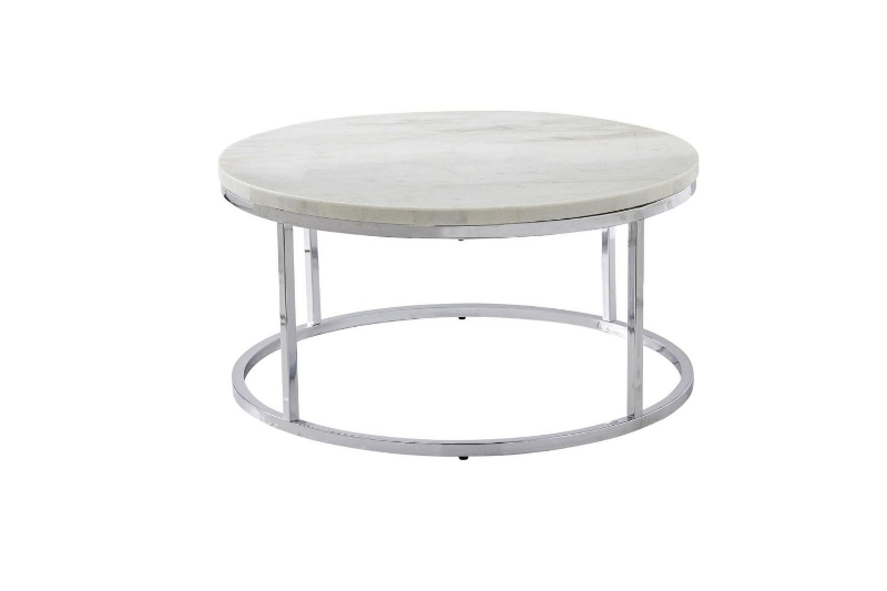 Picture of AYDAN Dia33.5'' Marble Top Coffee Table/Side Table (Silver)