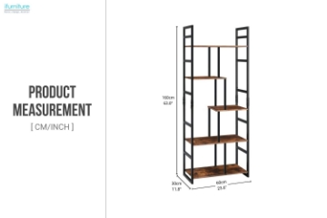 Picture of DADRIAN 63"×23.6" 5-Tier Modular Multi Bookcase