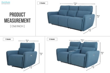 Picture of MONTE Fabric Power Reclining Sofa Range with USB Port