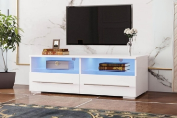 Picture of ONEL 39.3" TV Stand with LED Lighting (White)