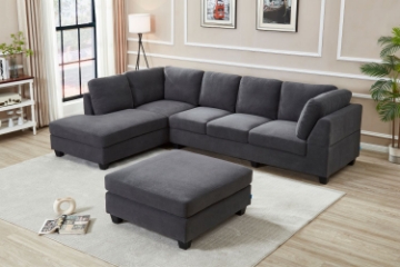 Picture of LIBERTY Premium Sectional Sofa with Ottoman (Dark Gray) 