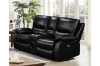 Picture of KEATON Leather Power Reclining Sofa Range with Bluetooth Speaker + Console & Cup Holders (Black)