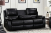 Picture of KEATON Leather Power Reclining Sofa Range with Bluetooth Speaker + Console & Cup Holders (Black)