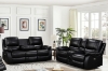 Picture of KEATON Leather Dual Power Reclining Sofa Range with Bluetooth Speaker + Console & Cup Holders (Black)