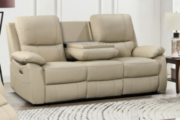 Picture of KEATON Leather Power Reclining Sofa Range (Latte) - Sofa (3RR)