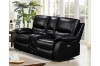 Picture of KEATON Leather Power Reclining Sofa Range (Black) - Sofa with Drop Down Cup Holders (3RRC)