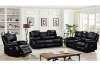 Picture of KEATON Leather Power Reclining Sofa Range (Black) - Sofa with Drop Down Cup Holders (3RRC)