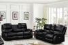 Picture of KEATON Leather Power Reclining Sofa Range (Black) - Sofa with Drop Down Cup Holders (3RRC)