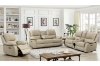 Picture of KEATON Leather Power Reclining Sofa Range (Latte) - Sofa with Drop Down Cup Holders (3RRC)