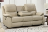 Picture of KEATON Leather Power Reclining Sofa Range (Latte) - Sofa with Drop Down Cup Holders (3RRC)
