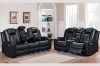 Picture of MONROSE Air Leather Power Reclining Sofa Range (Black) - Armchair + Loveseat + Sofa Set