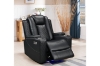 Picture of MONROSE Air Leather Power Reclining Sofa Range (Black) - Armchair + Loveseat + Sofa Set