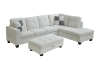 Picture of NEBULA Premium Sectional Sofa with Storage Ottoman & Drop-Down Console (Beige)