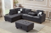 Picture of NEBULA Premium Sectional Sofa with Storage Ottoman & Drop-Down Console (Dark Gray)