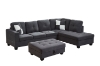 Picture of NEBULA Premium Sectional Sofa with Storage Ottoman & Drop-Down Console (Dark Gray)