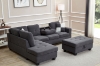 Picture of NEBULA Premium Sectional Sofa with Storage Ottoman & Drop-Down Console (Dark Gray)