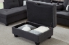 Picture of NEBULA Premium Sectional Sofa with Storage Ottoman & Drop-Down Console (Dark Gray)