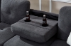 Picture of NEBULA Premium Sectional Sofa with Storage Ottoman & Drop-Down Console (Dark Gray)