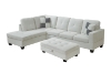 Picture of NEBULA Premium Sectional Sofa with Storage Ottoman & Drop-Down Console (Beige)