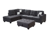 Picture of NEBULA Premium Sectional Sofa with Storage Ottoman & Drop-Down Console (Dark Gray)