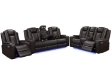Picture of MONROSE Air Leather Power Reclining Sofa Range (Brown) - Armchair + Loveseat + Sofa Set