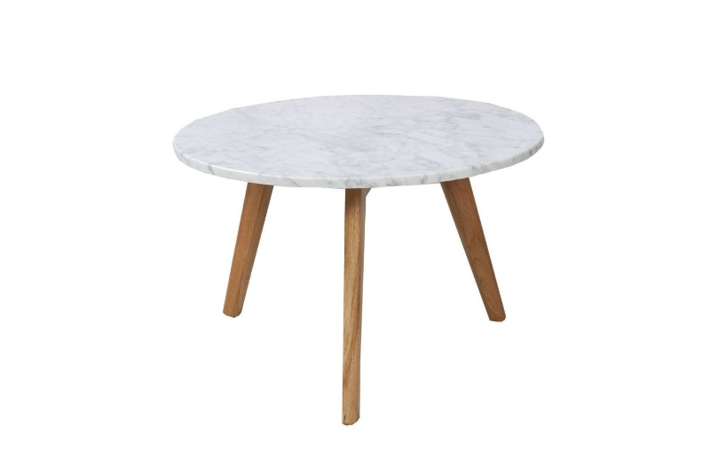 Picture of COPENHAGEN Solid Oak Wood D50 Round Marble Coffee Table 