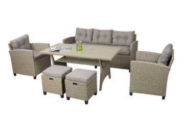 Picture of ALBANY 3+1+1 Wicker Dining Outdoor Sofa Set 