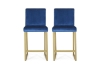 Picture of NADIA Velvet Bar Chair with Golden Legs