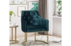 Picture of  CALEB Button-Tufted Velvet Accent Chair with Golden Base