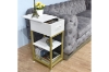 Picture of LUXIA Bedside Table with Built-in Power Socket & USB Ports (White)