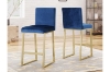 Picture of NADIA Velvet Bar Chair with Golden Legs - Single