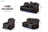 Picture of MONROSE Full Air Leather Dual Power Reclining Sofa Range with Bluetooth Speaker + USB Port & LED Lighting (Brown)