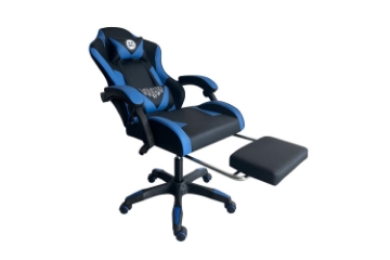 Picture of ZEUS Height Adjustable Gaming Chair with Footrest & 1-Point USB Massage (Blue) 