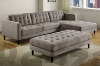 Picture of FRESNO Button-Tufted Fabric Sectional Sofa with Ottoman