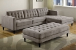 Picture of FRESNO Button-Tufted Fabric Sectional Sofa with Ottoman