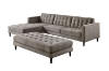 Picture of FRESNO Button-Tufted Fabric Sectional Sofa with Ottoman